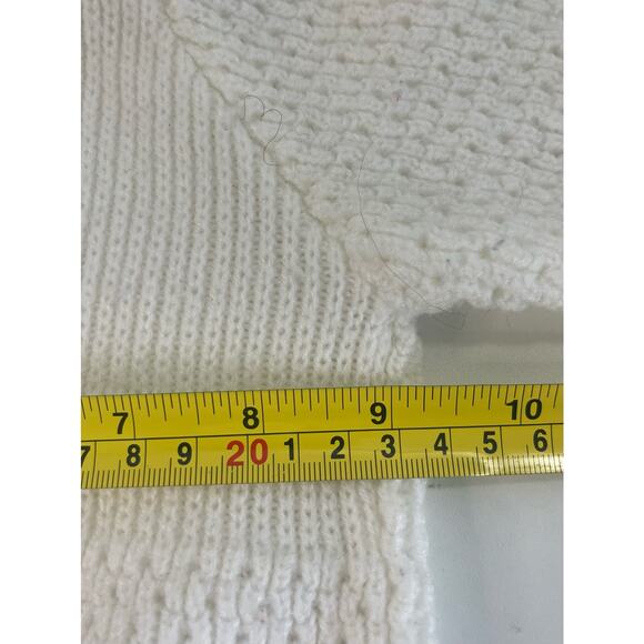 Vintage Quiltex Littleknits Unisex Size 6-12 Hooded Zip Back Sweater White Bear - Picture 5 of 6